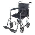 Drive Medical Lightweight Steel Transport Wheelchair, Fixed Full Arms, 17" Seat tr37e-sv